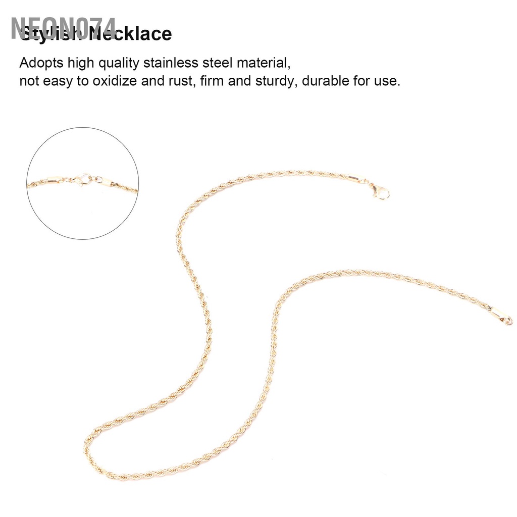 Vòng cổ Màu Vàng Bằng Thép Không Gỉ Kích Thước 20 Inch
