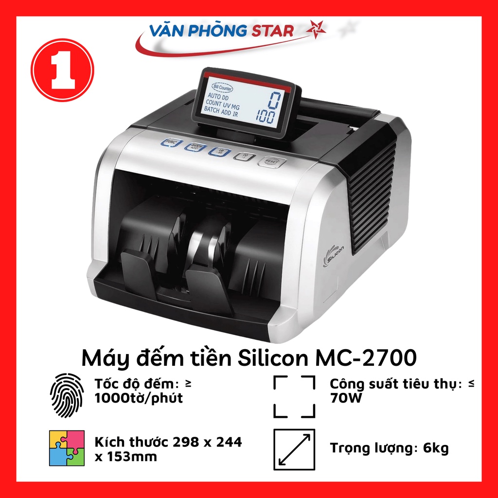 Máy đếm tiền Silicon MC2550