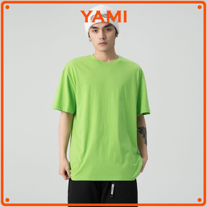 Áo thun trơn tay ngắn BIG SIZE,Áo phông trơn tay ngắn màu xanh leon nổi bật mặc nhóm