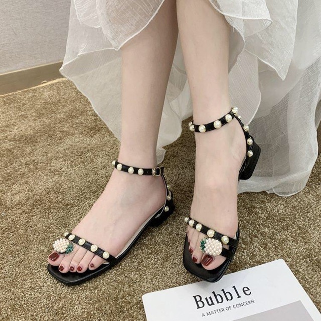 BÁN SỈ GIÀY SANDAL NỮ QUAI MẢNH XỎ NGÓN DỨA ĐÁ ĐÍNH HỘT CỰC CHẢNH GIÁ RẺ