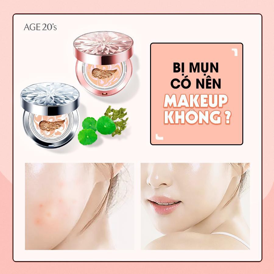 Phấn Nền Lạnh Age20’s Che Khuyết Điểm, Chống Nắng Hoàn Hảo Essence Cover Pact Original SPF 50+/PA+++ 12.5g ( Màu hồng )