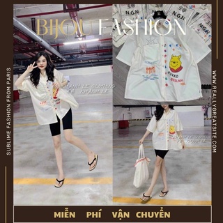 Áo sơ mi gấu chữ
