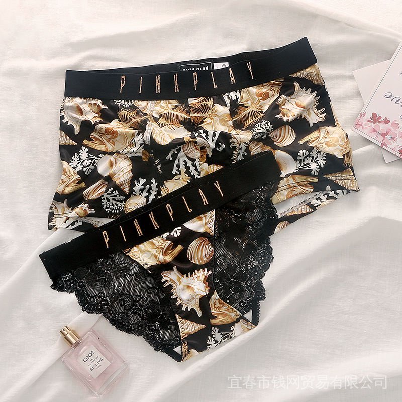 Bộ 2 Quần Lót Cặp Đôi Màu Trơn Gợi Cảm Dễ Thương