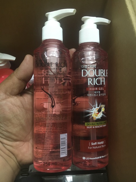 Gel giữ nếp tóc tự nhiên Double Rich 250ml