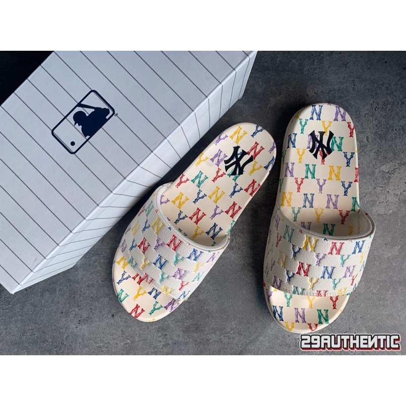 Dép MLB Multi Color Monogram White