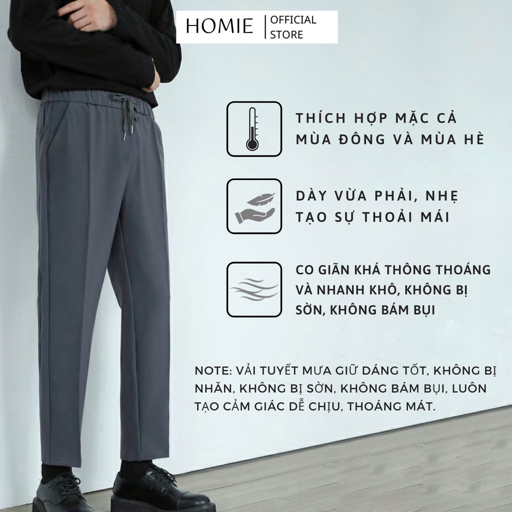 Quần Baggy Nam Ống Rộng Cạp Chun :: Quần Tây Âu Dáng Hàn Cao Cấp