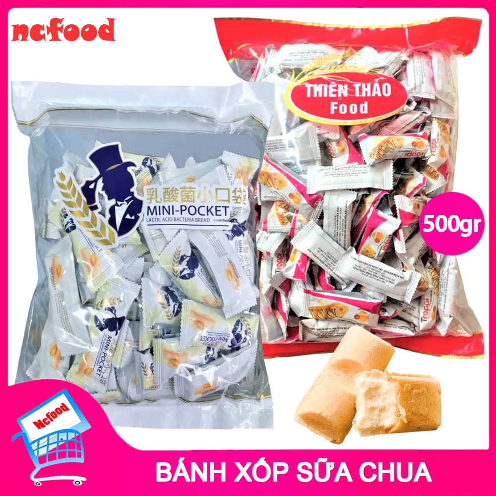 Bánh Xốp Sữa Chua Mini Pocket 500gr (khoảng 55 bánh) NCFOOD