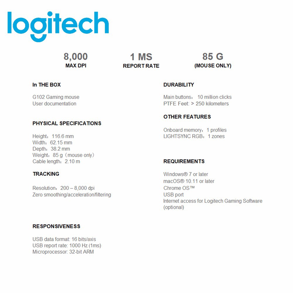 Chuột Gaming Logitech g102 Gaming g-102 , G102 prodigy Gaming cho game thủ