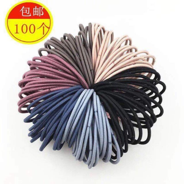 Set 100 Chun Buộc Tóc Nhiều Màu - DG0236