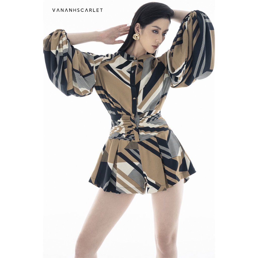 [Mã BMBAU200 giảm 200K đơn 699K] VANANHSCARLET Jumpsuit Cổ tròn tay bồng