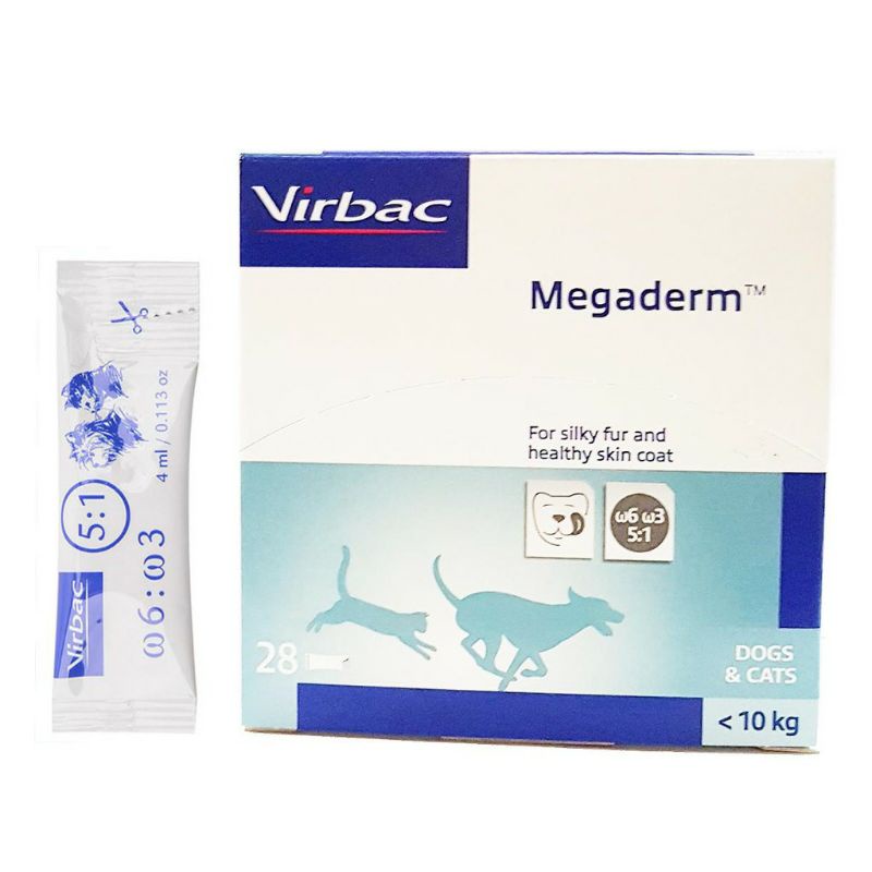 GEL DƯỠNG LÔNG , KÍCH THÍCH MỌC LÔNG CHO CHÓ MÈO VIRBAC MEGADERM - GEL LÀM MƯỢT LÔNG VÀ KHỎE DA CHO THÚ CƯNG