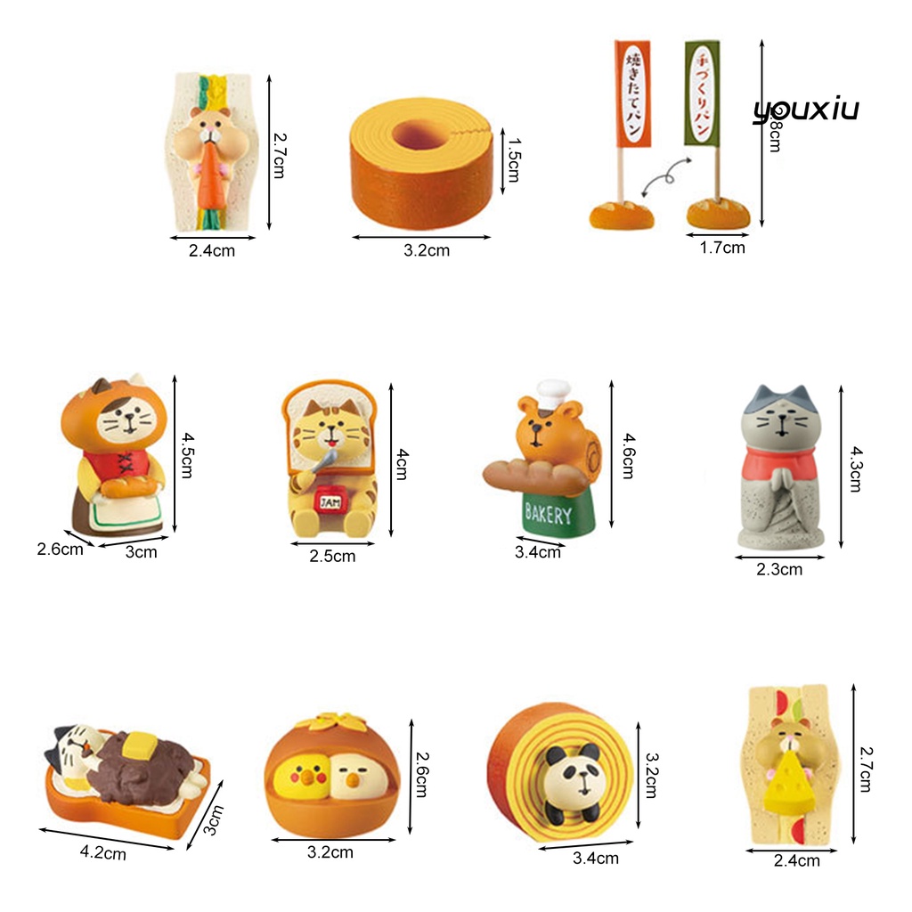 Mô hình mèo Zakka trang trí bánh kem