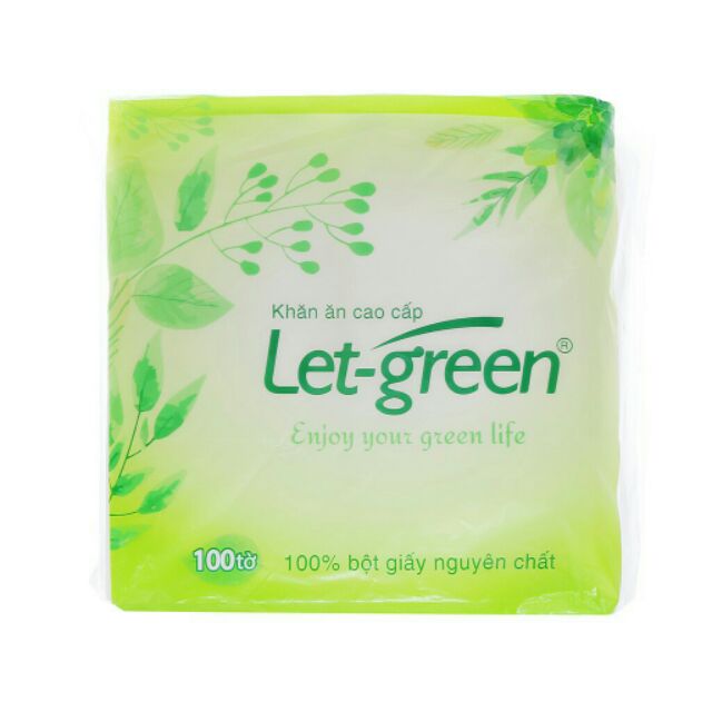 Combo 10 Khăn giấy đa năng Let Green 100 tờ