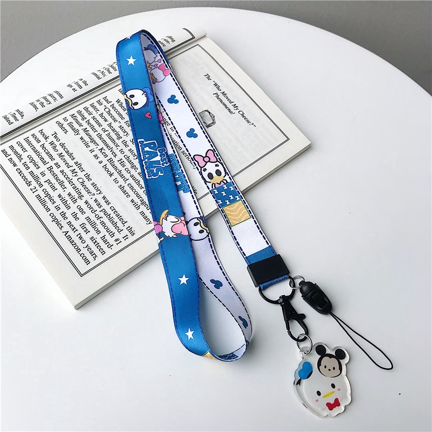 Dây Đeo Cổ Gắn Móc Khóa / Điện Thoại Họa Tiết Hoạt Hình Snoopy Mickey Minnie