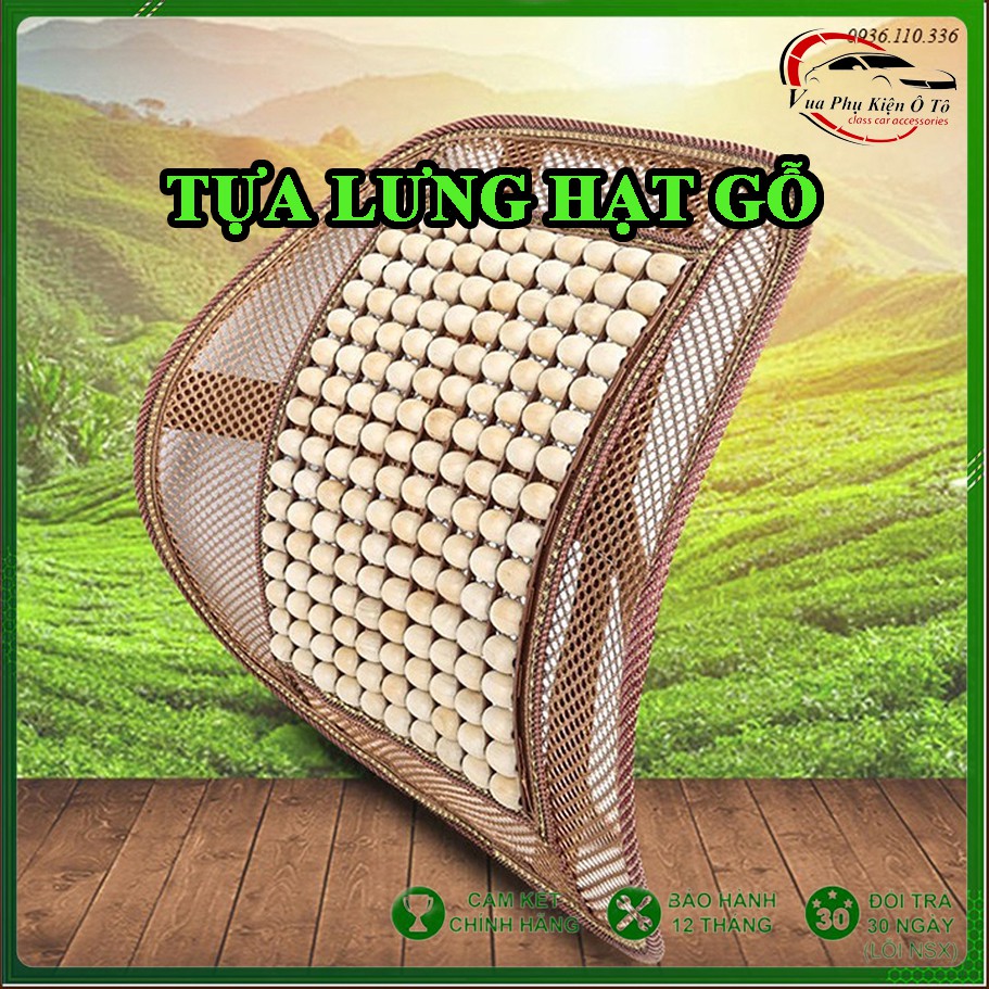 Miếng Tựa Lưng Ghế Hạt Gỗ - Đủ Mầu