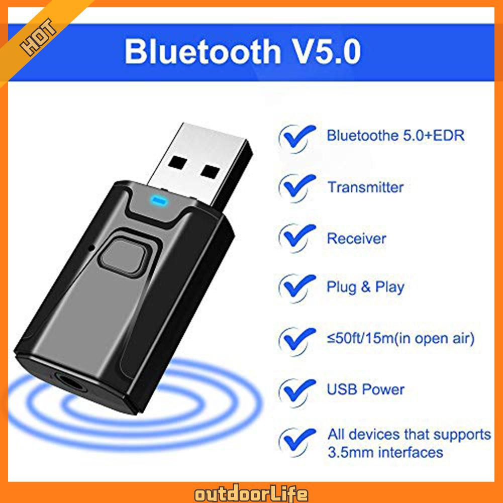 Usb Dongle Thu Phát Bluetooth 5.0 2 Trong 1 Cho Loa Tv