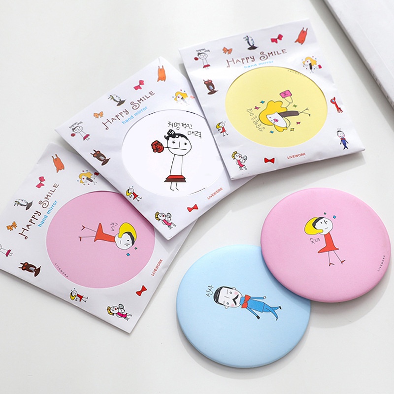 GƯƠNG TRÒN MINI Đáng Yêu Hàn Quốc Bỏ Túi - Gương Soi Bé Nhỏ Cầm Tay Di Động