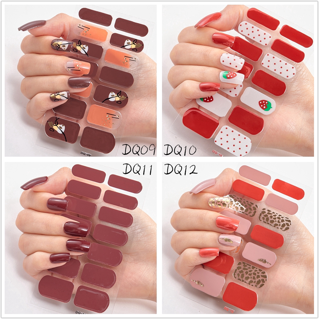 Bộ 14 Miếng Dán 3d Trang Trí Móng Tay Dq01-20