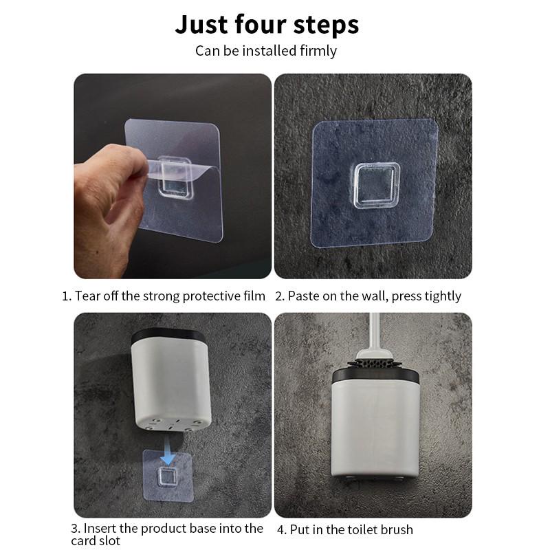 Bàn Chải Vệ Sinh Toilet Đầu Phẳng Bằng Silicone Mềm Bền Nhanh Khô