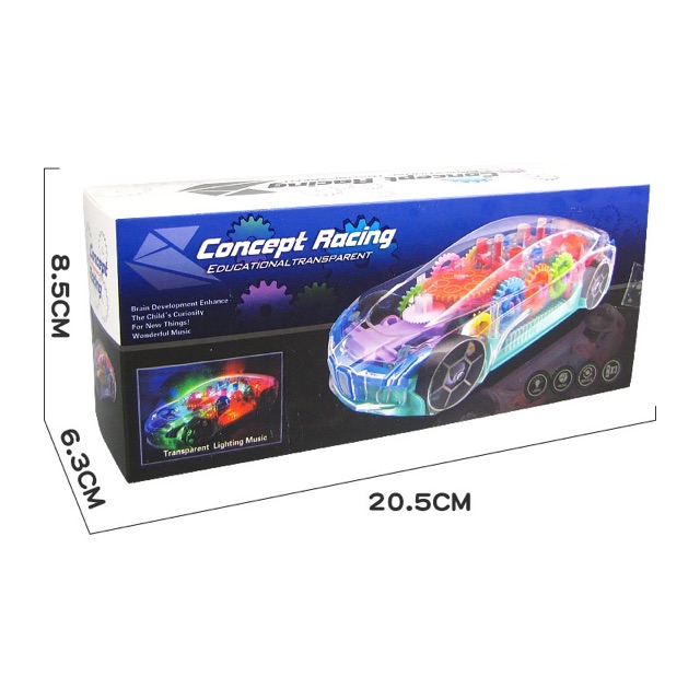 Xe 3D trong  suốt đèn led âm nhạc cực chất