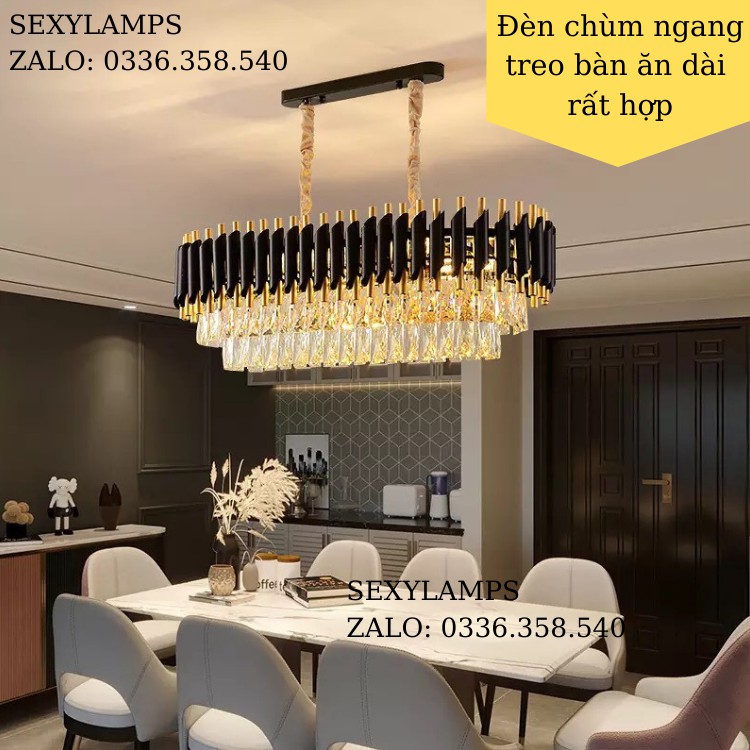 Đèn Thả Pha Lê Trang Trí Phòng, Bàn Ăn, Cầu Thang Đẹp Cao Cấp. Tặng Kèm Bóng LED Thủy Tinh