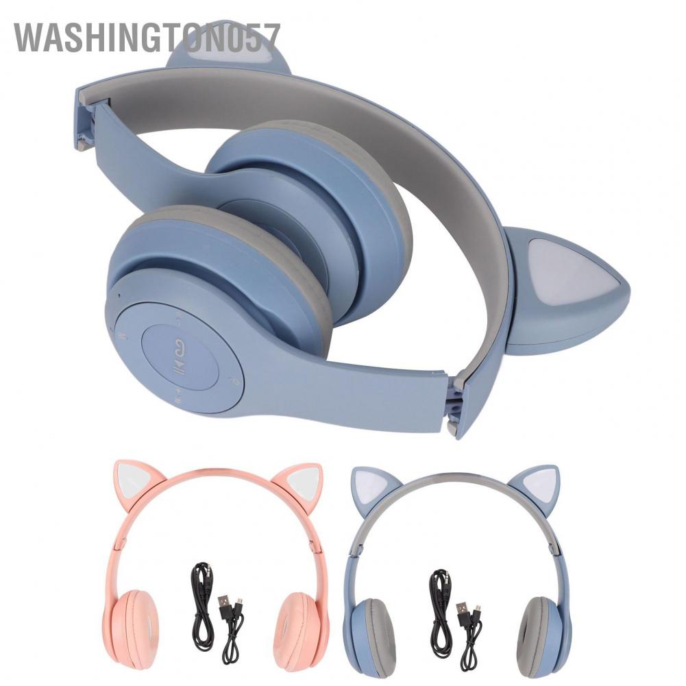 Có thể bán buôn Tai Nghe Bluetooth Không Dây Hình Tai Mèo Dễ Thương Có Đèn LED Hỗ Trợ Thẻ Nhớ Hàng giao ngaywashington057