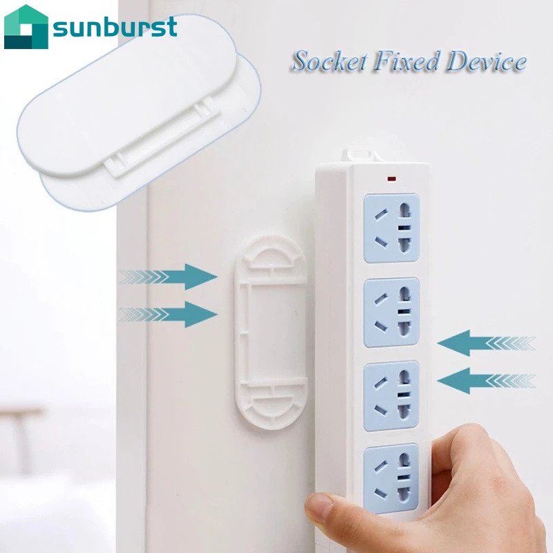 Bộ dải giá đỡ cố đính ổ cắm/bộ nguồn dán tường tự dính không cần khoan lỗ tiện dụng
