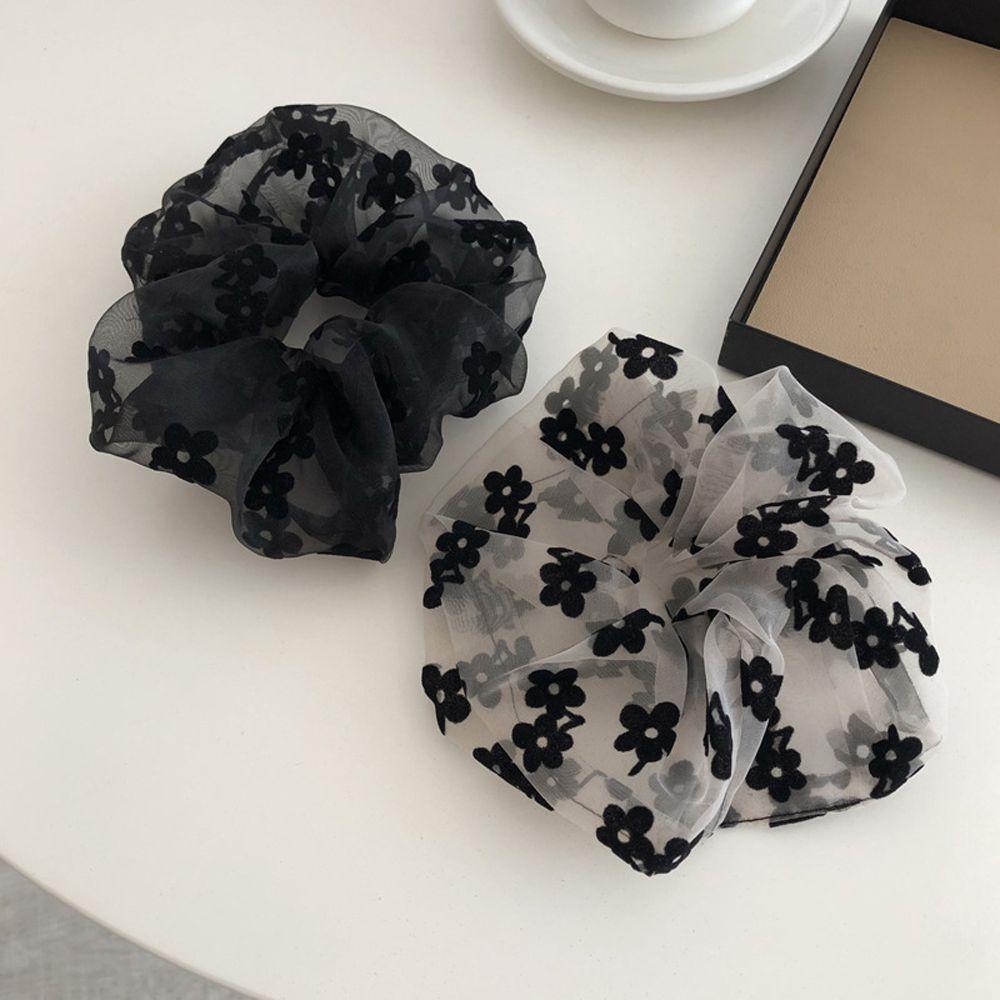 Dây Buộc Tóc Vải Lưới Niken Màu Trơn Đơn Giản Phong Cách Hàn Quốc