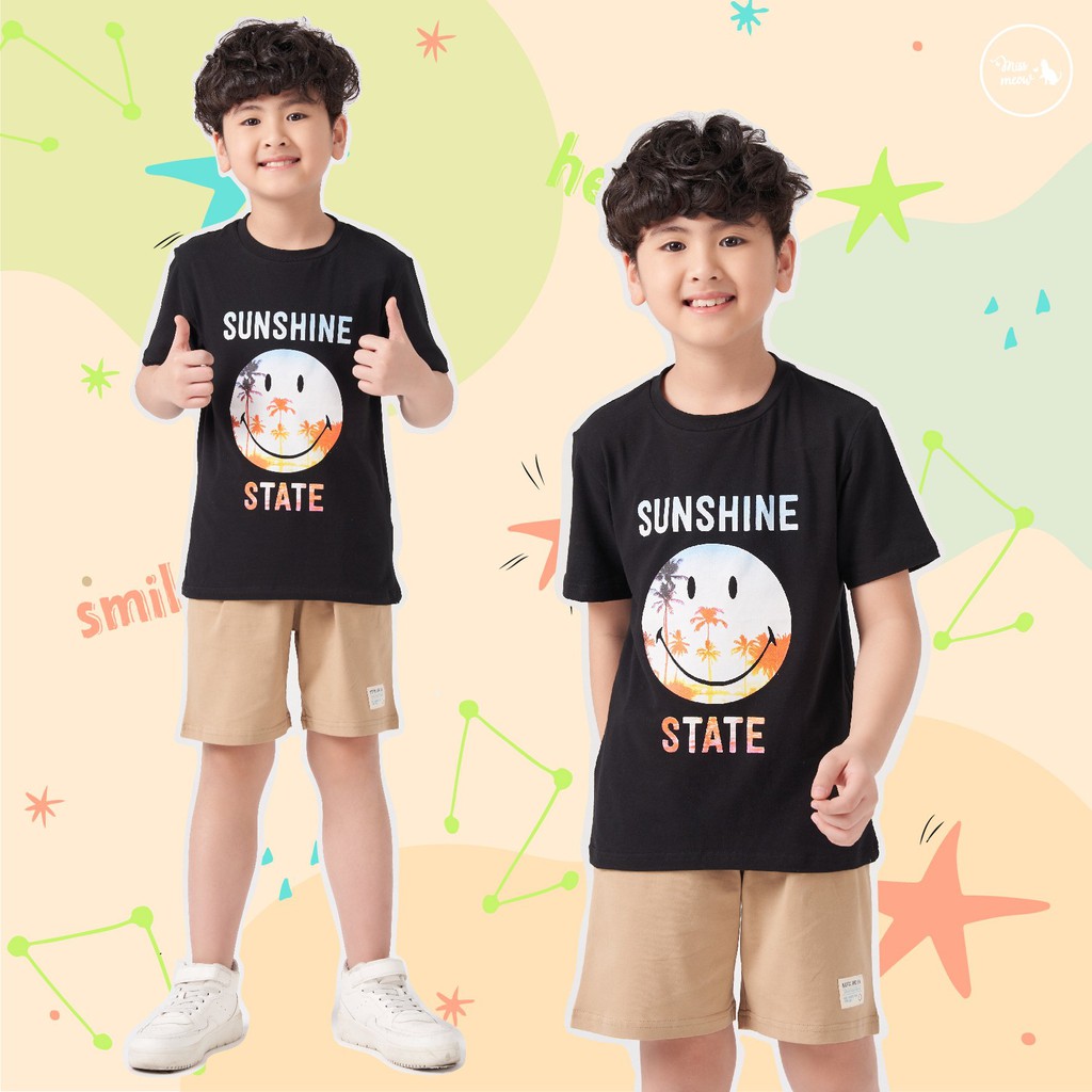 [MÃ MISSME10K GIẢM 10K ĐƠN 50K] Áo Bé Trai Size Đại Bigfox, Áo Phông In Sunshine 3-11, Hàng Cotton Xuất Khẩu
