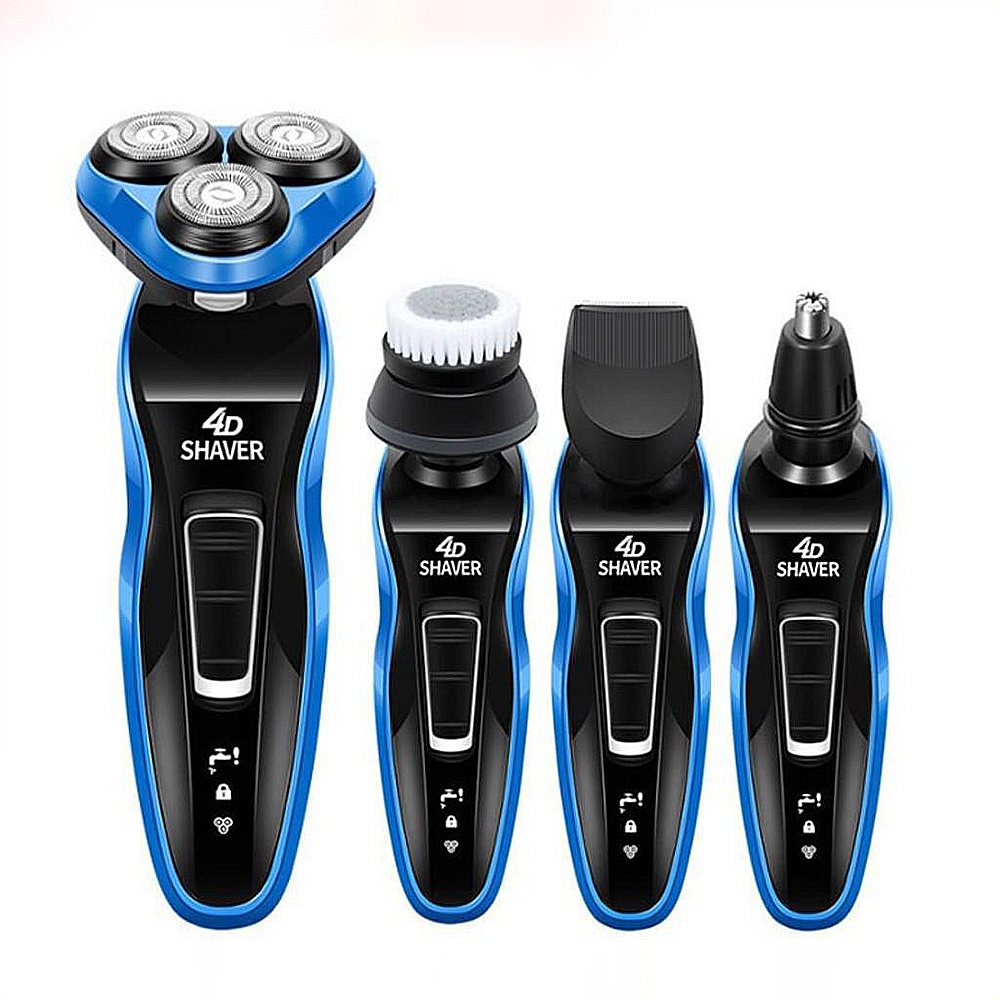 Máy cạo râu đa năng 4in1 Tông Đơ Cắt Tóc Cho Bé Shaver 4D gồm chức năng cạo râu, cắt tóc, tỉa lông mũi massage mặt