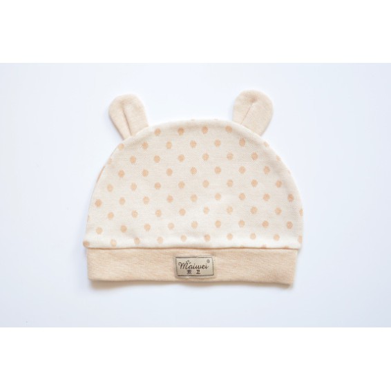 Mũ che thóp cotton hữu cơ tự nhiên giữ ấm đầu cho trẻ sơ sinh