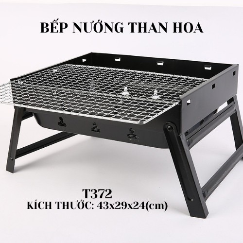 Bếp nướng than hoa  ngoài trời  vuông cao cấp BBQ T372 (bán buôn - bán lẻ)