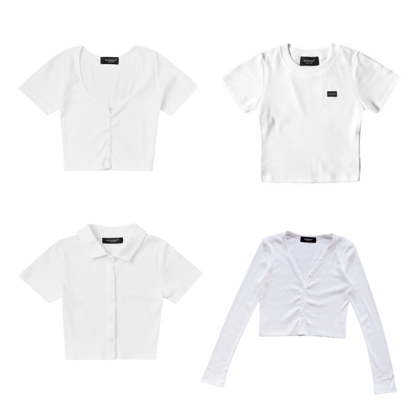 Usthebasic - Combo Áo Croptop tặng Cardigan