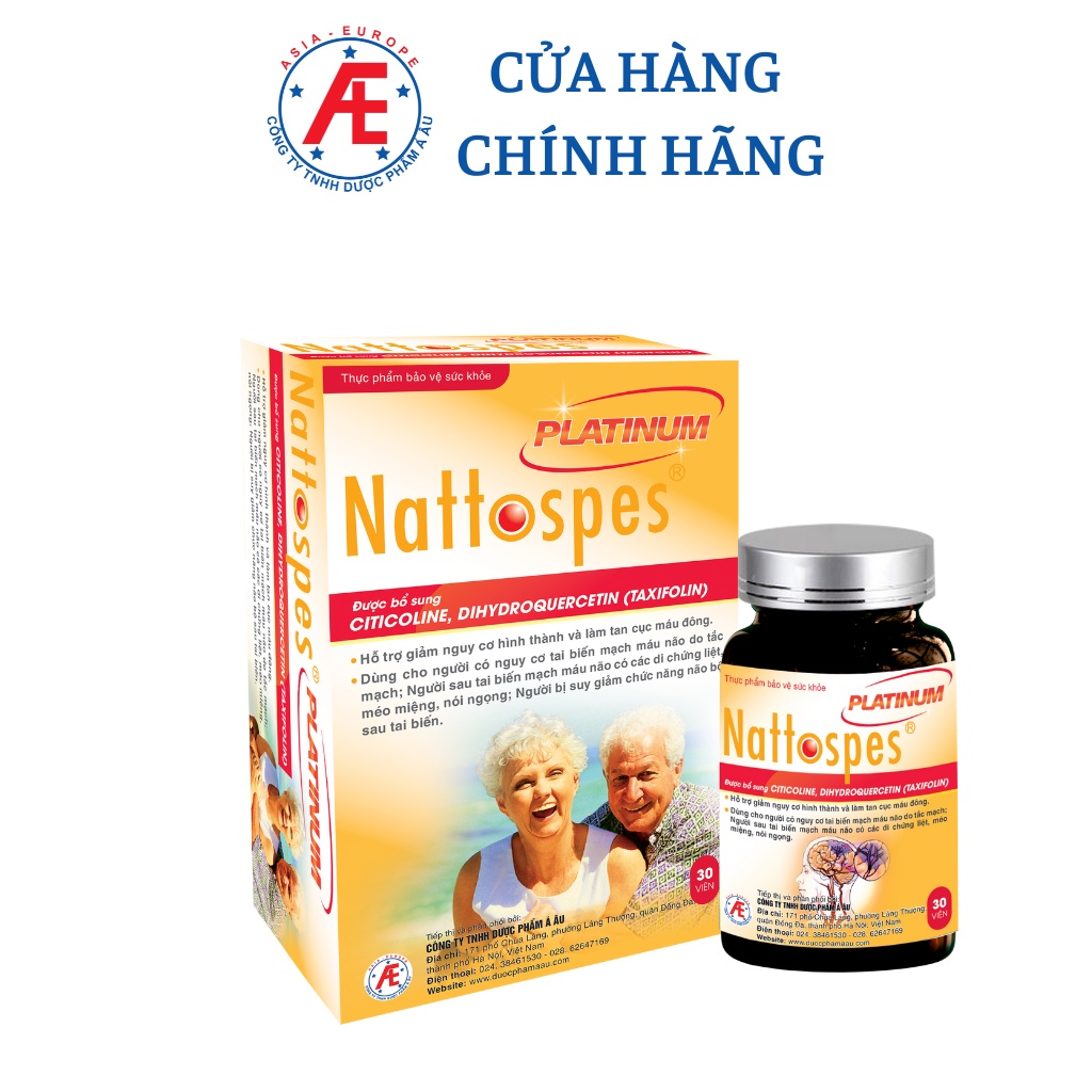 Nattospes Platinum - Hộp 30 Viên Hỗ Trợ Giảm Tai Biến Mạch Máu Não