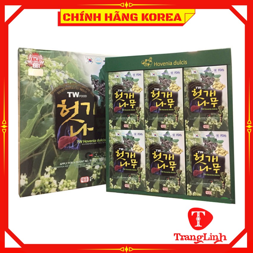 Bổ gan hàn quốc Taewoong Food, hộp 30 gói - Nước bổ gan Hovenia chính hãng - tranglinhkorea