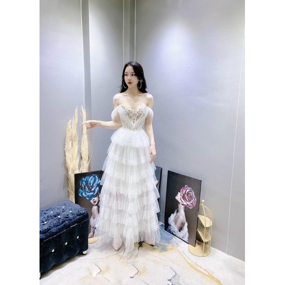 ĐẦM CCONG CHÚA XOÈ TẦNG ĐÍNH CƯỜM FULL SIZE S/M/L/XL