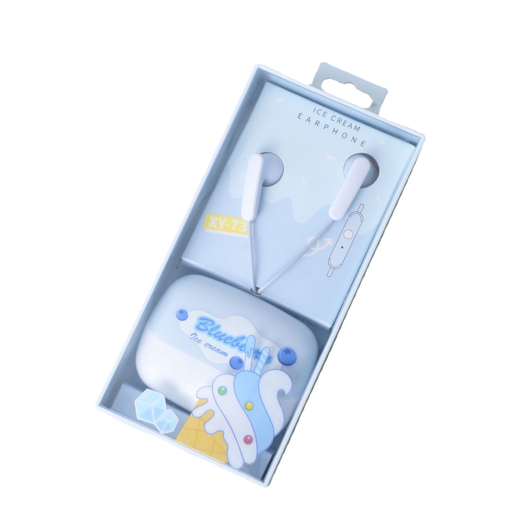 Bộ Tai Nghe Và Hộp Đựng Họa Tiết Trái Cây Cute - Có Micro Đàm Thoại - Mẫu W - MIN STORE