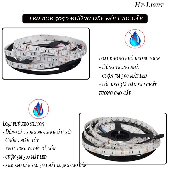 CUỘN LED DÂY RGB KHÔNG BỌC SILICON 7 MÀU 5050 5M TIKTOK | BigBuy360 - bigbuy360.vn