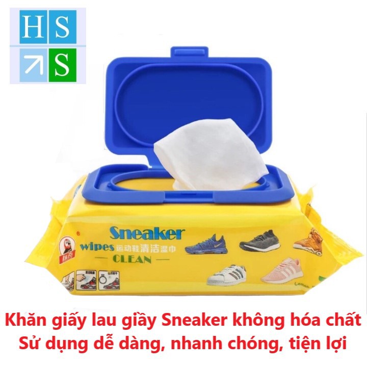 (Bán sỉ) Hộp 30 KHĂN ƯỚT LAU GIẦY SIÊU SẠCH (Hộp Vàng hoặc Đen) - Làm sạch giầy, túi ví da, cắp da dễ dàng nhanh chóng