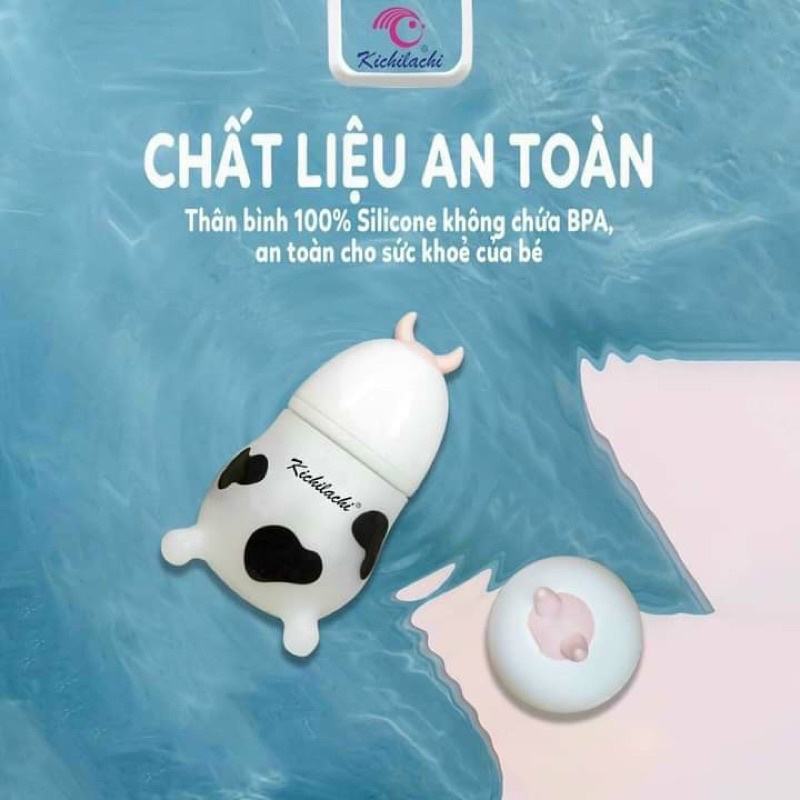 BÌNH SỮA BÒ KICHI silicone chính hãng size 180ml/260ml