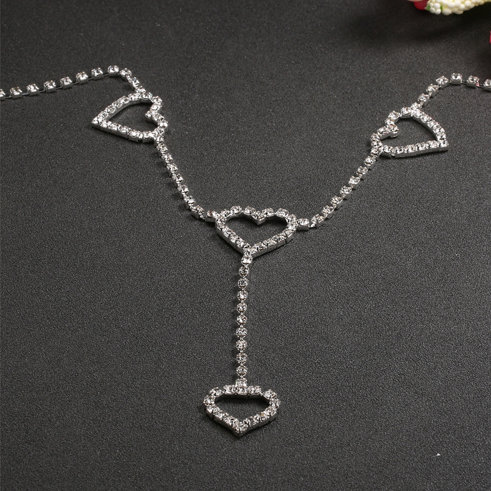 Dây chuyền đeo thắt lưng trang trí hình trái tim thời trang lấp lánh