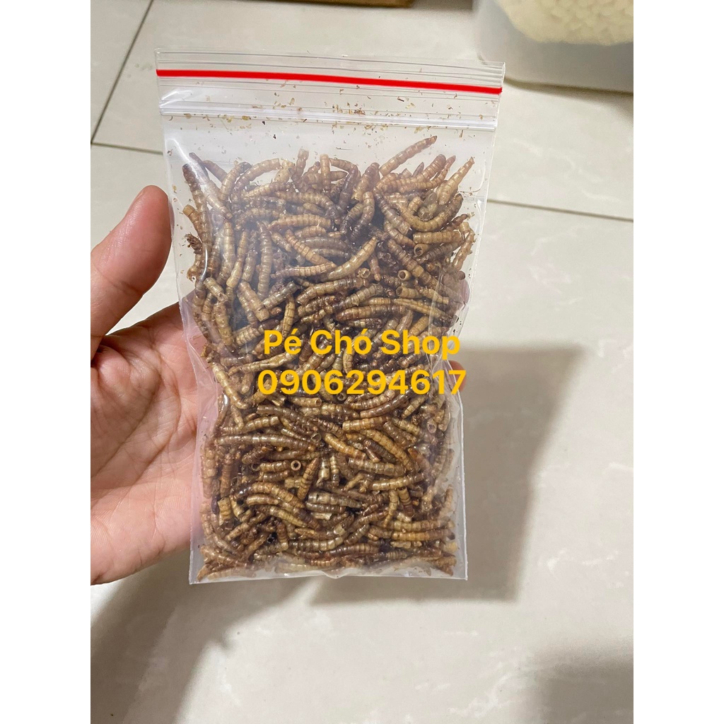 Sâu khô sấy size trung nhiều đạm cho hamster ,nhím ,sóc,...