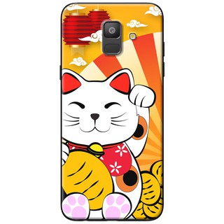 Ốp lưng  dành cho Samsung Galaxy A6 2018, A7 2018, A8 2018, A9 2018 in hình Mèo thần tài hoàng kim