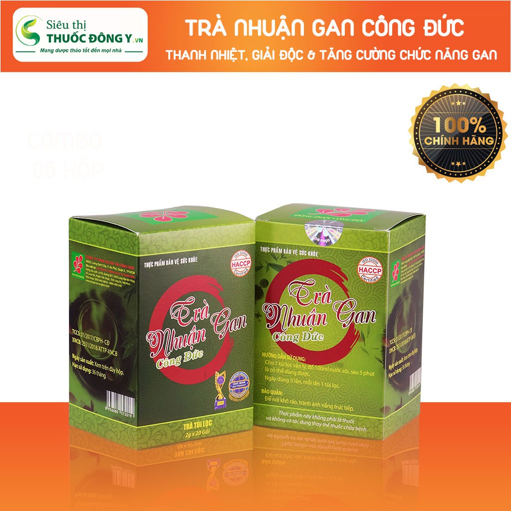 [ Hình thật ] Trà nhuận gan Công Đức - Thanh nhiệt giải độc và Tăng cường chức năng gan cao cấp