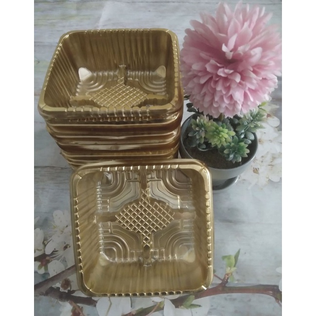 100 KHAY NHỰA ĐỰNG BÁNH TRUNG THU MÀU VÀNG 100G/150G/250G/300G - LOẠI DÀY