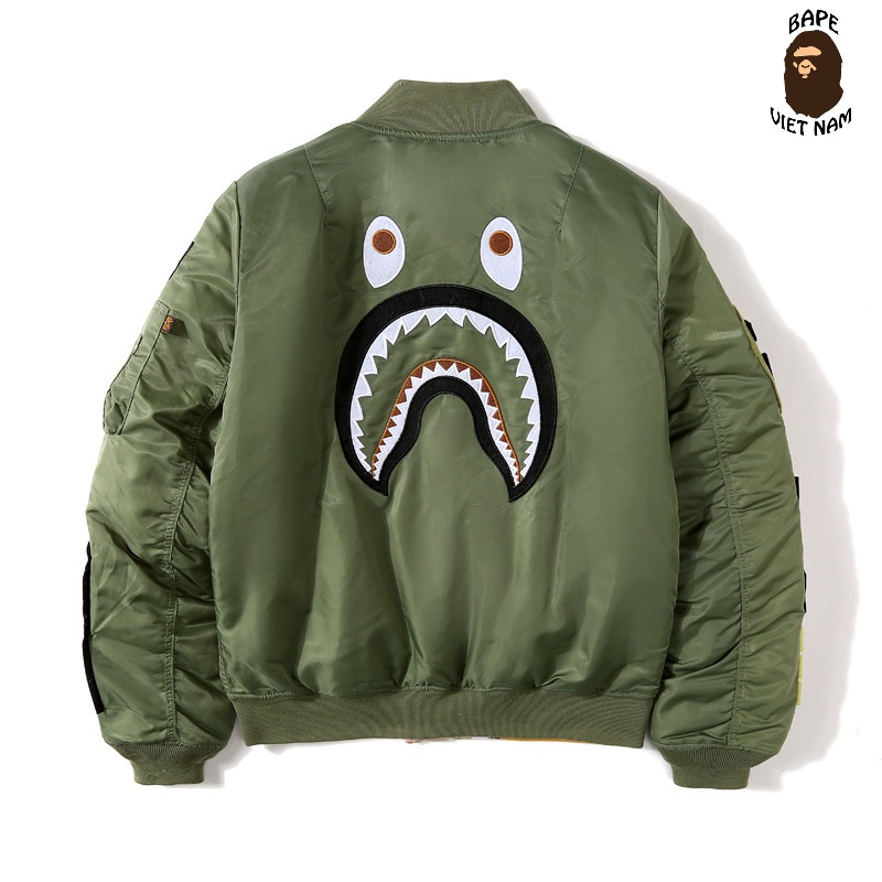 Áo khoác Bape 2 mặt mua 1 được 2 áo luôn, Bomber Jacket Bape, Oder 15 ngày hàng về Bape VN..