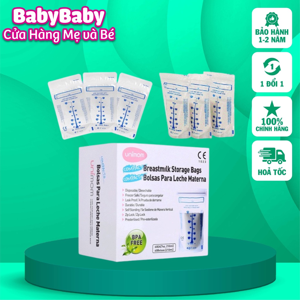 Túi trữ sữa Unimom Compact hộp 10 túi