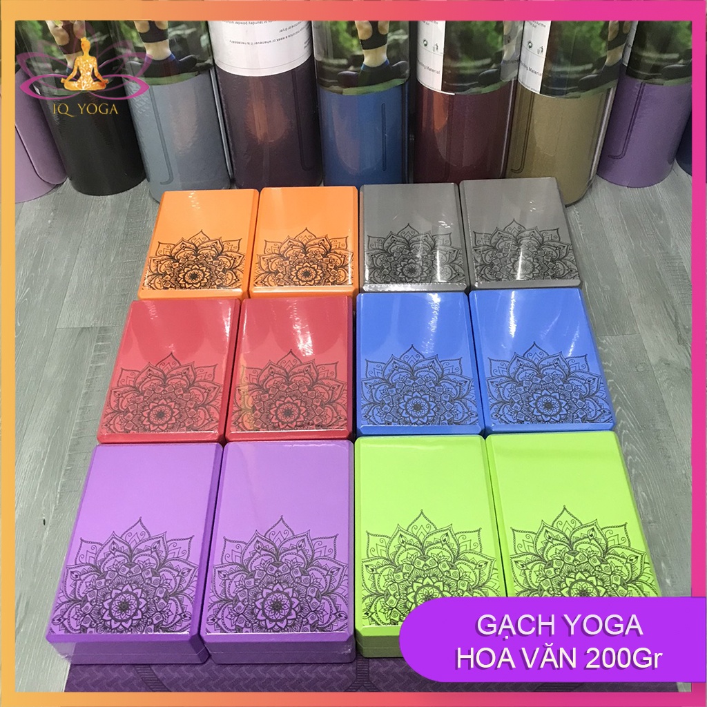 Gạch tập yoga hoa văn Mandala nặng 200gr loại 1 chất liệu EVA cao cấp