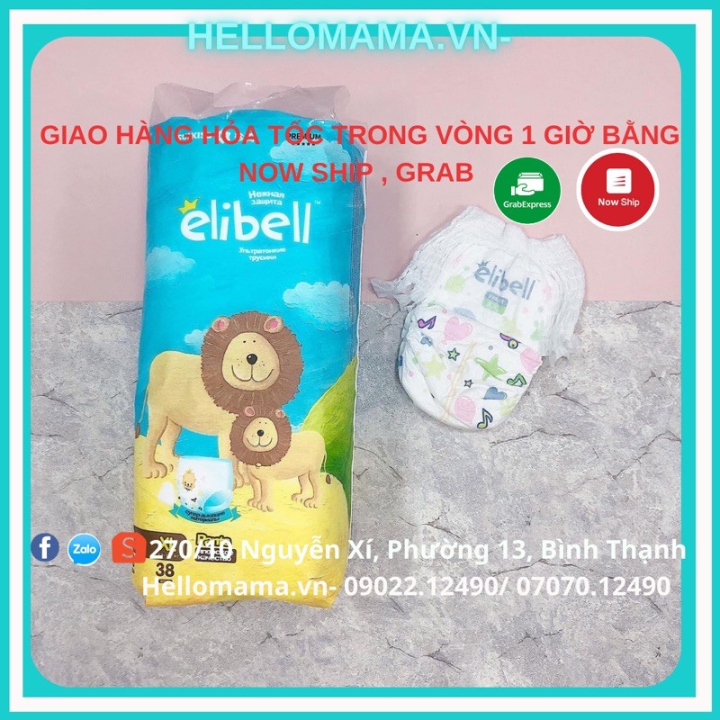 Tã/Bỉm ELIBELL nội địa NGA CAO CẤP Dán/Quần đủ size S76/M64/L54/XL44/L44/XL38 siêu thấm hút cho bé