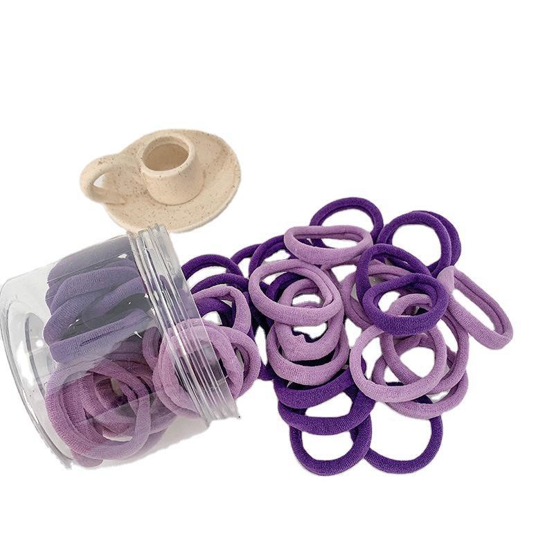 Bộ 50 Dây Thun Buộc Tóc Bằng Cao Su Co Giãn Tốt Màu Sắc Xinh Xắn